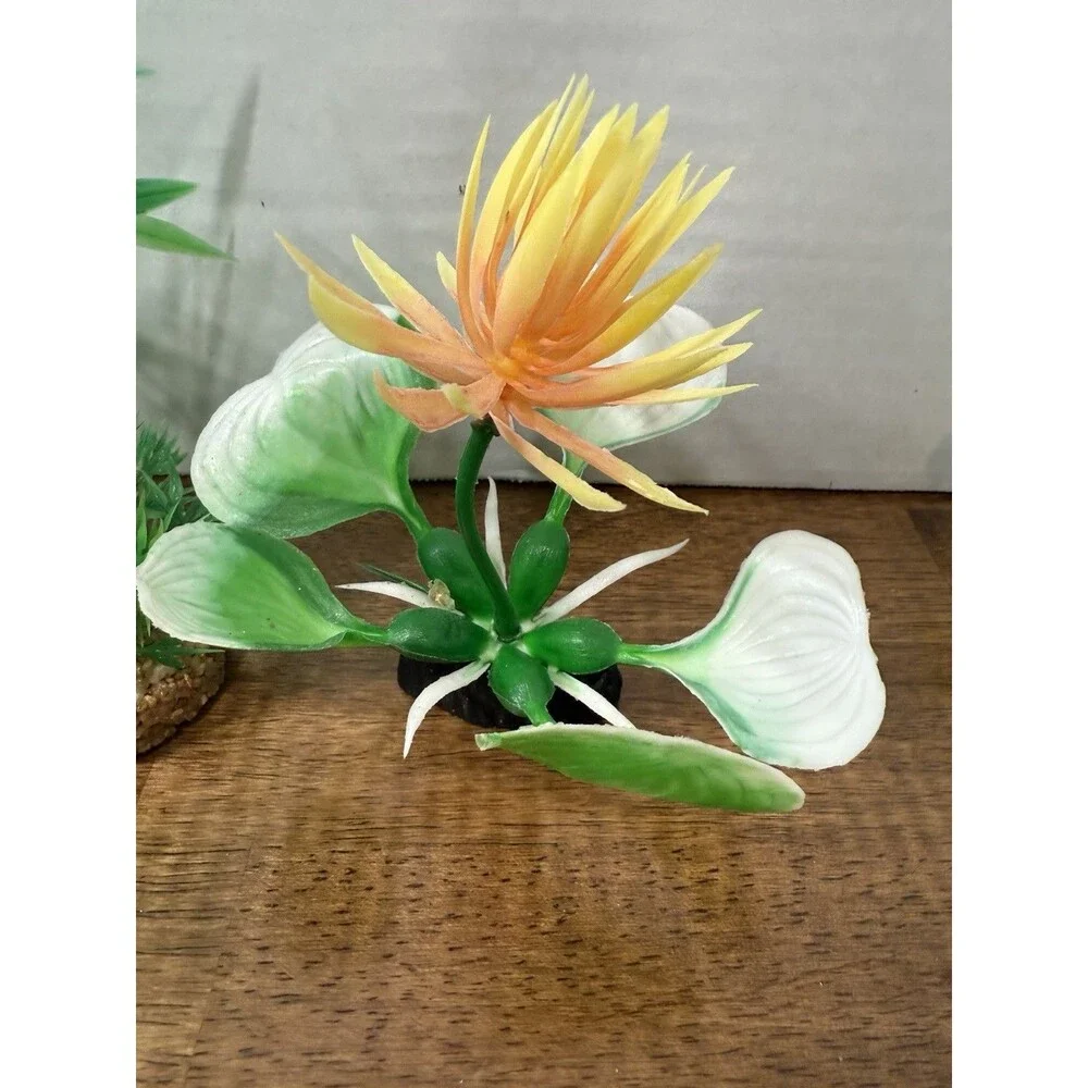 Lot Artificial Aquarium Plastic Plants & Flower Decor, Multicolor, Weighted